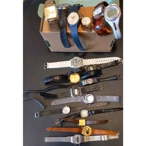 Vintage untested watch lot of 17 Mens Womens watches Aquatech Timex Fashion